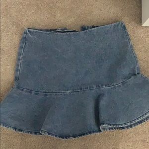 denim flare skirt